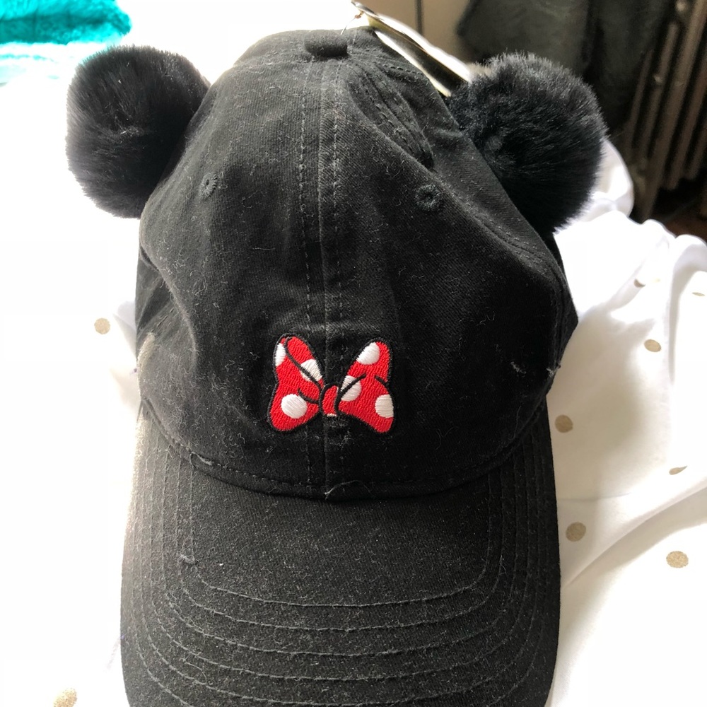 Torrid Minnie Mouse baseball cap w/ Pom Pom ears
